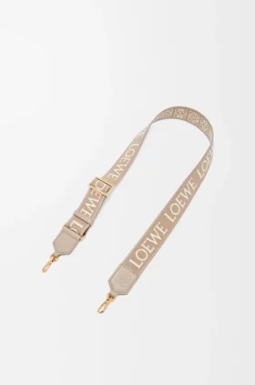 Alça Anagram em jacquard e pele de bezerro