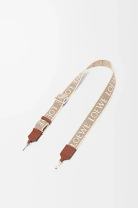 Alça Anagram em jacquard e pele de bezerro