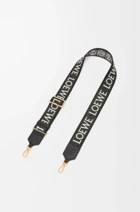 Alça Anagram em jacquard e pele de bezerro