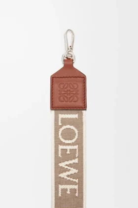 Alça Anagram em jacquard e pele de bezerro