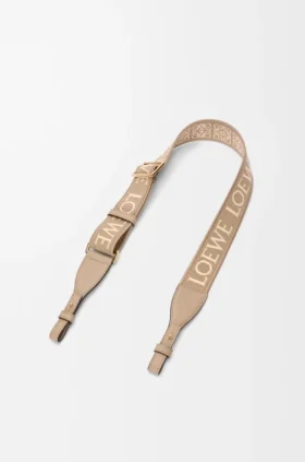 Alça em forma de Loop Anagram em jacquard e pele de bezerro