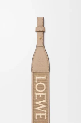 Alça em forma de Loop Anagram em jacquard e pele de bezerro