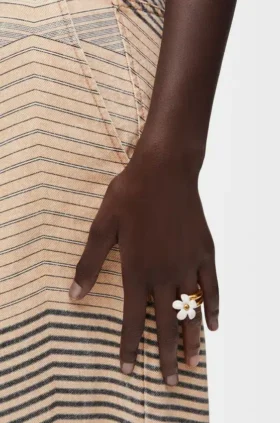 Anel Flor em prata de lei e esmalte