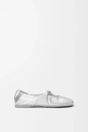 Bailarina «Pebble Soft» em pele de borrego napa laminada