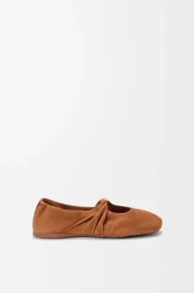 Bailarina «Pebble Soft» em pele de cabra camurçada