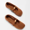 Bailarina «Pebble Soft» em pele de cabra camurçada Bailarina «Pebble Soft» em pele de cabra camurçada
