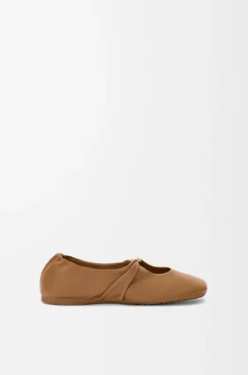 Bailarina «Pebble Soft» em pele de cordeiro napa