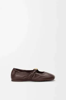 Bailarina «Pebble Soft» em pele de cordeiro napa