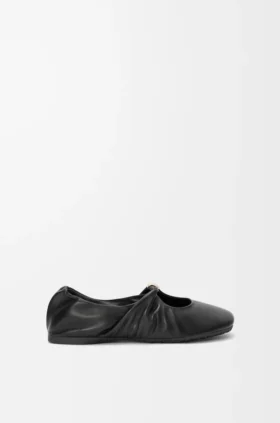 Bailarina «Pebble Soft» em pele de cordeiro napa