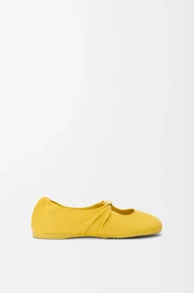 Bailarina «Pebble Soft» em pele de cordeiro napa
