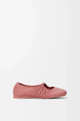 Bailarina «Pebble Soft» em pele de cordeiro napa