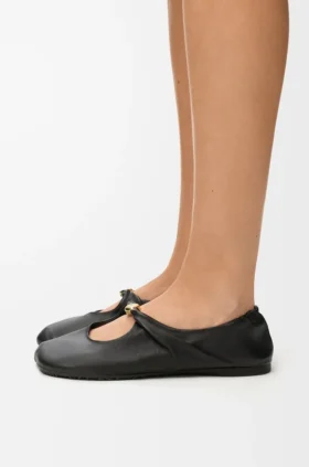 Bailarina «Pebble Soft» em pele de cordeiro napa