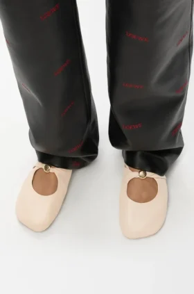 Bailarina «Pebble Soft» em pele de cordeiro napa