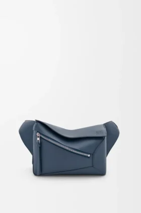 Bolsa de cintura Puzzle Edge pequena em pele de bezerro clássica