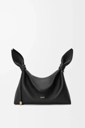 Bolsa de lenço média em pele de bezerro lisa