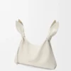 Bolsa de lenço média em pele de bezerro lisa Bolsa de lenço média em pele de bezerro lisa