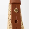 Bolsa Hobo Pequena com Perfurações em Ráfia e Pele de Bezerro Bolsa Hobo Pequena com Perfurações em Ráfia e Pele de Bezerro