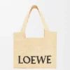Bolsa Loewe Font Tote de tamanho médio em ráfia Bolsa Loewe Font Tote de tamanho médio em ráfia