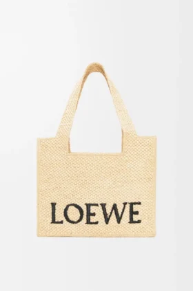 Bolsa Loewe Font Tote de tamanho médio em ráfia