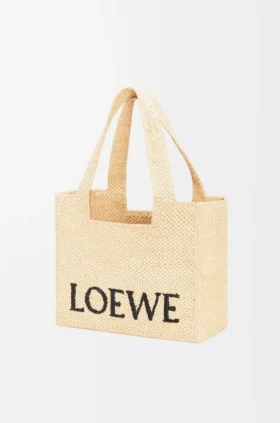 Bolsa Loewe Font Tote de tamanho médio em ráfia