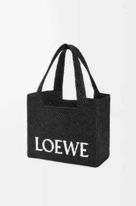 Bolsa Loewe Font Tote de tamanho médio em ráfia