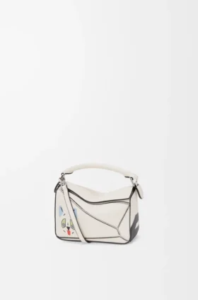 Bolsa Mini Puzzle «Futurist Cat» em pele de bezerro clássica