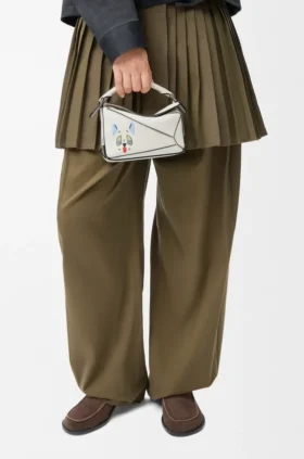 Bolsa Mini Puzzle «Futurist Cat» em pele de bezerro clássica
