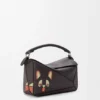 Bolsa pequena Puzzle «Futurist Cat» em pele de bezerro clássica Bolsa pequena Puzzle «Futurist Cat» em pele de bezerro clássica