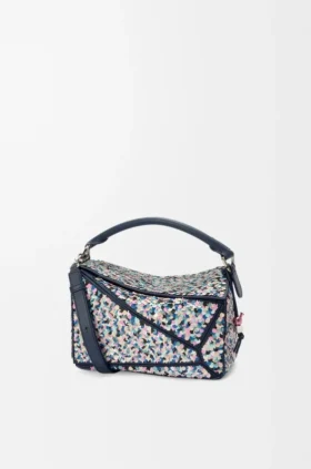 Bolsa «Puzzle 10 Confetti» em pele de bezerro clássica