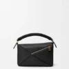 Bolsa Puzzle pequena em pele de bezerro lisa e pele de borrego napa Bolsa Puzzle pequena em pele de bezerro lisa e pele de borrego napa