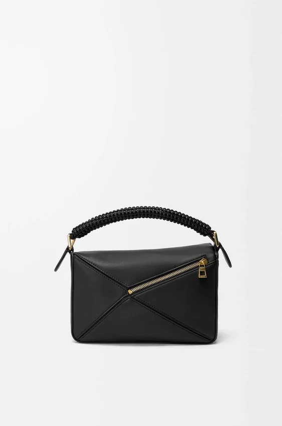 Bolsa Puzzle pequena em pele de bezerro lisa e pele de borrego napa Bolsa Puzzle pequena em pele de bezerro lisa e pele de borrego napa