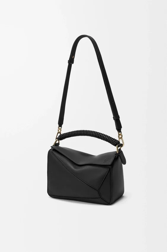 Bolsa Puzzle pequena em pele de bezerro lisa e pele de borrego napa Bolsa Puzzle pequena em pele de bezerro lisa e pele de borrego napa