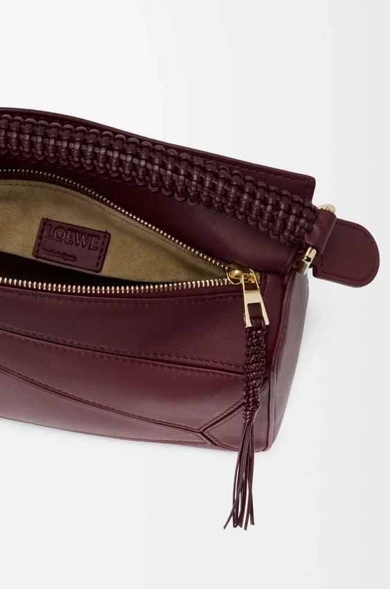 Bolsa Puzzle pequena em pele de bezerro lisa e pele de borrego napa Bolsa Puzzle pequena em pele de bezerro lisa e pele de borrego napa
