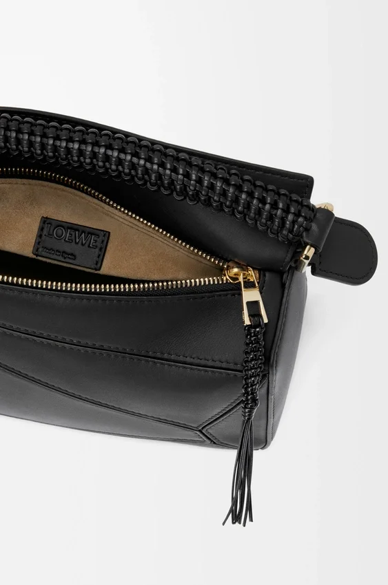 Bolsa Puzzle pequena em pele de bezerro lisa e pele de borrego napa Bolsa Puzzle pequena em pele de bezerro lisa e pele de borrego napa