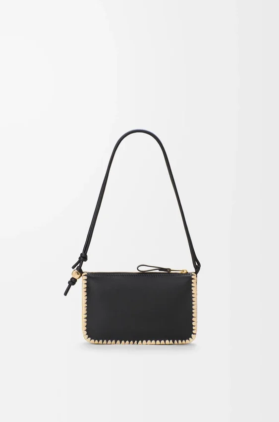 Bolsa Rio em pele de bezerro clássica e ráfia Bolsa Rio em pele de bezerro clássica e ráfia