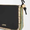 Bolsa Rio em pele de bezerro clássica e ráfia Bolsa Rio em pele de bezerro clássica e ráfia