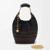 Bolsa Squeeze pequena em pele de bezerro Nappa tecida Bolsa Squeeze pequena em pele de bezerro Nappa tecida