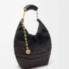 Bolsa Squeeze pequena em pele de bezerro Nappa tecida Bolsa Squeeze pequena em pele de bezerro Nappa tecida