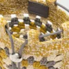 Bolso com cordão em pele de bezerro clássica e ráfia Bolso com cordão em pele de bezerro clássica e ráfia