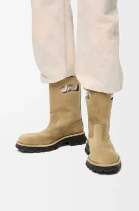 Bota Bobby em pele de bezerro dividida encerada