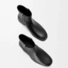 Bota de cano curto Bobine em pele de bezerro lisa Bota de cano curto Bobine em pele de bezerro lisa