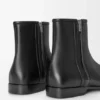 Bota de cano curto Bobine em pele de bezerro lisa Bota de cano curto Bobine em pele de bezerro lisa