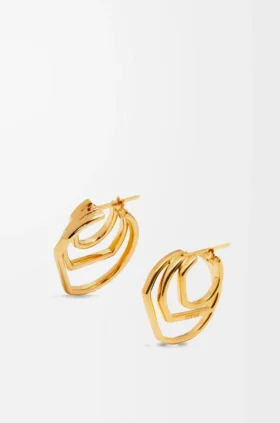 Brincos de argola em camadas em prata de lei