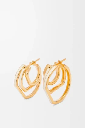 Brincos de argola em camadas em prata esterlina e esmalte