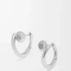 Brincos de argola mini «Pebble» da Anagram em prata de lei Brincos de argola mini «Pebble» da Anagram em prata de lei