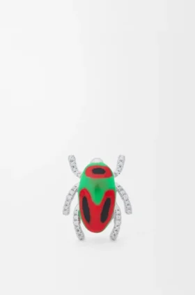 Broche Scarabeo em prata de lei e esmalte Broche Scarabeo em prata de lei e esmalte