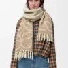 Cachecol com anagrama em alpaca e lã