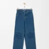Calças de ganga largas Anagram em denim Calças de ganga largas Anagram em denim
