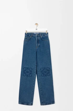 Calças de ganga largas Anagram em denim