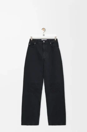 Calças de ganga largas Anagram em denim